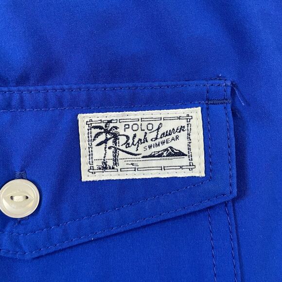 Polo Ralph Lauren Swim Trunks Men’s Large Blue Red Mesh Lined Drawstring Logo - Picture 7 of 12